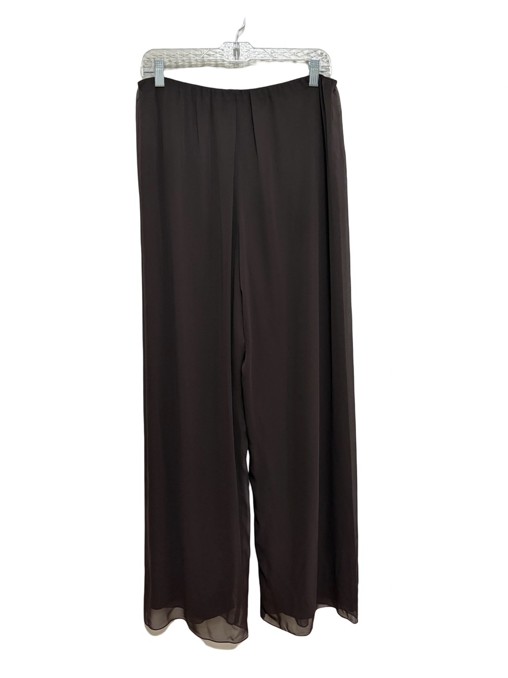 NEW Alex Evenings High Rise Wide Leg Pull-On Dress Pants in Dark Brown - Size XL